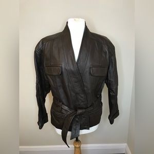 NWOT - Brown leather jacket